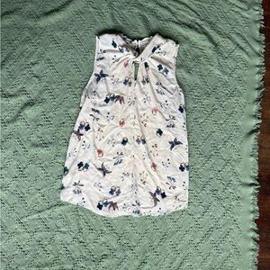 LOFT Floral Sleeveless Blouse - Cream